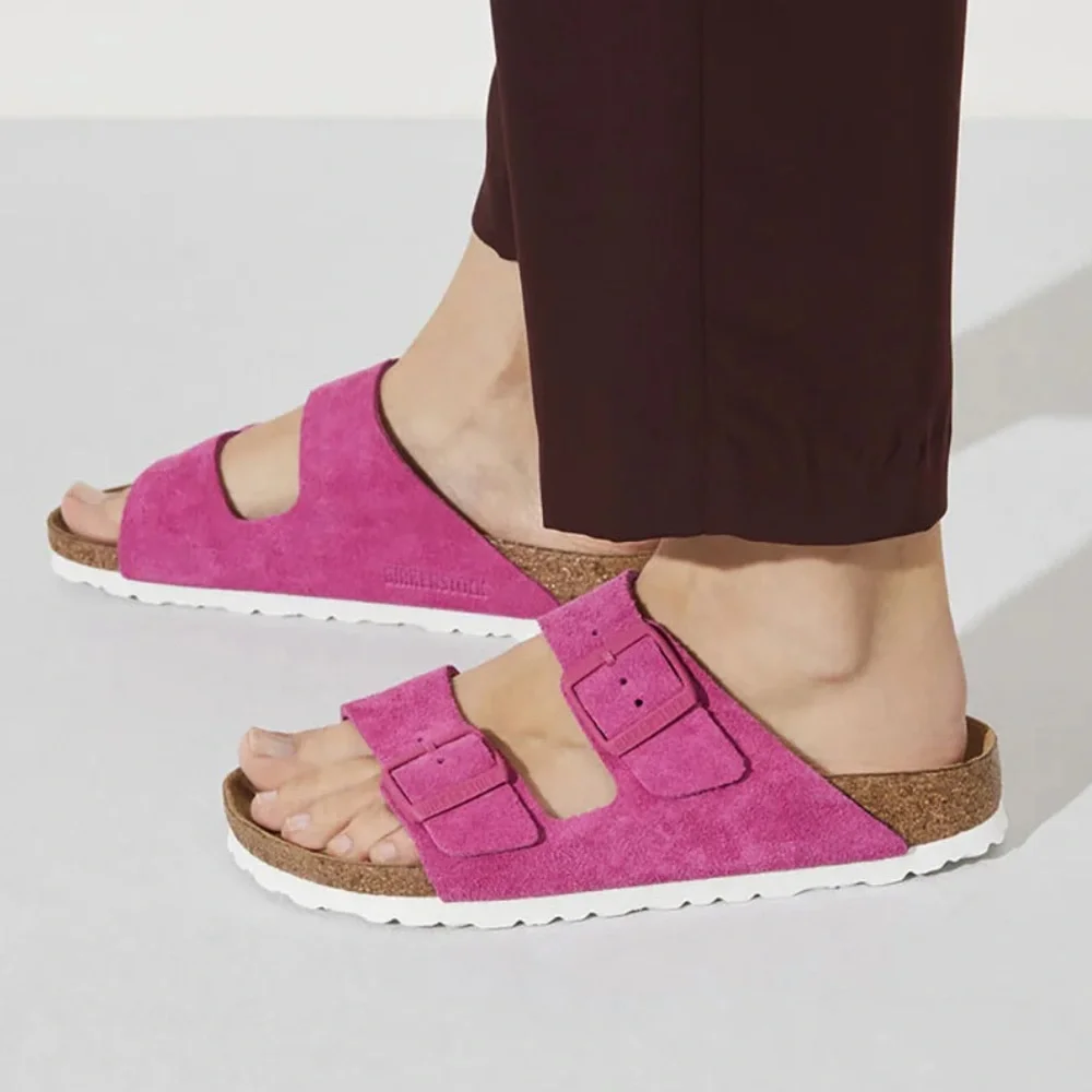 Birkenstock Arizona Suede Soft Footbed - Fuchsia Tulip